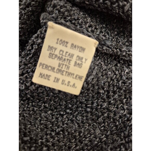 Eileen Fisher Vintage Sweater Layered Asymmetric Sweater Vneck Bluegray Sz M/L - Picture 8 of 8